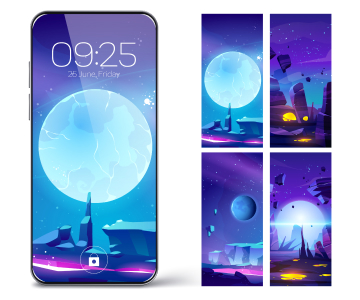 Mobile phone screen illustrations